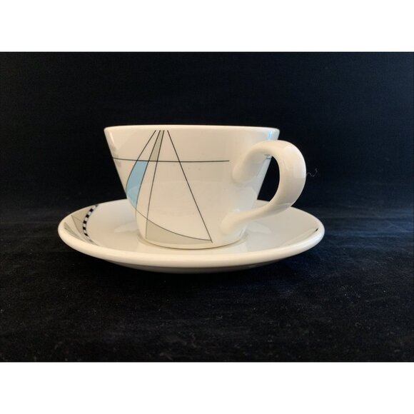 Dudson Finest Vitrified Cup & Saucer Set Princess Cruise Line Abstract Design - Picture 3 of 12